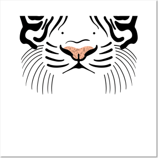 White Tiger face Posters and Art